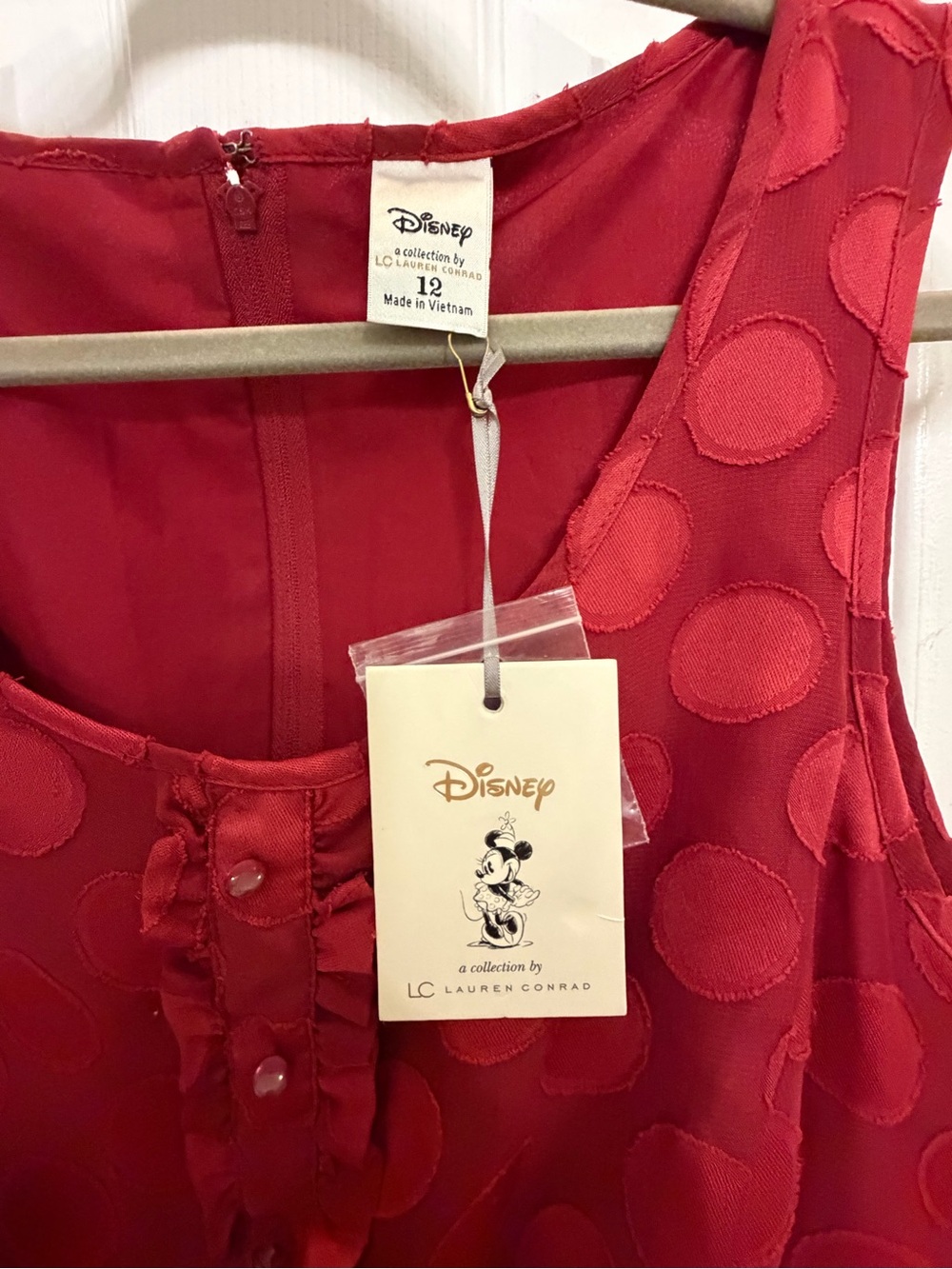 NWT Lauren Conrad Disney Minnie Mouse Inspired Red Polka Dot Fit & Flare Dress - Picture 3 of 5